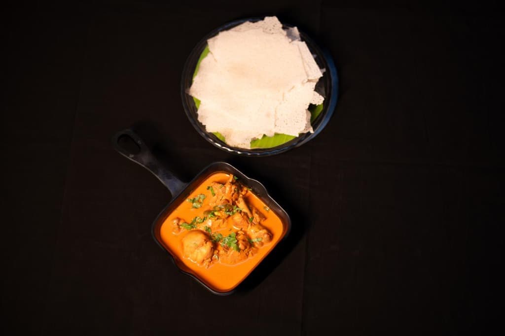 Traditional Chicken Curry and Neer Dosa